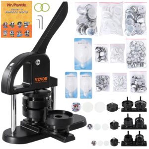 VEVOR Button Maker, 1/1.25/2.28 inch(25/32/58mm) 3-in-1 Pin Maker with 300pcs Button Parts, Ergonomic Arc Handle Punch Press Kit, Button Maker Machine with Panda Magic Book, for Children DIY Gifts