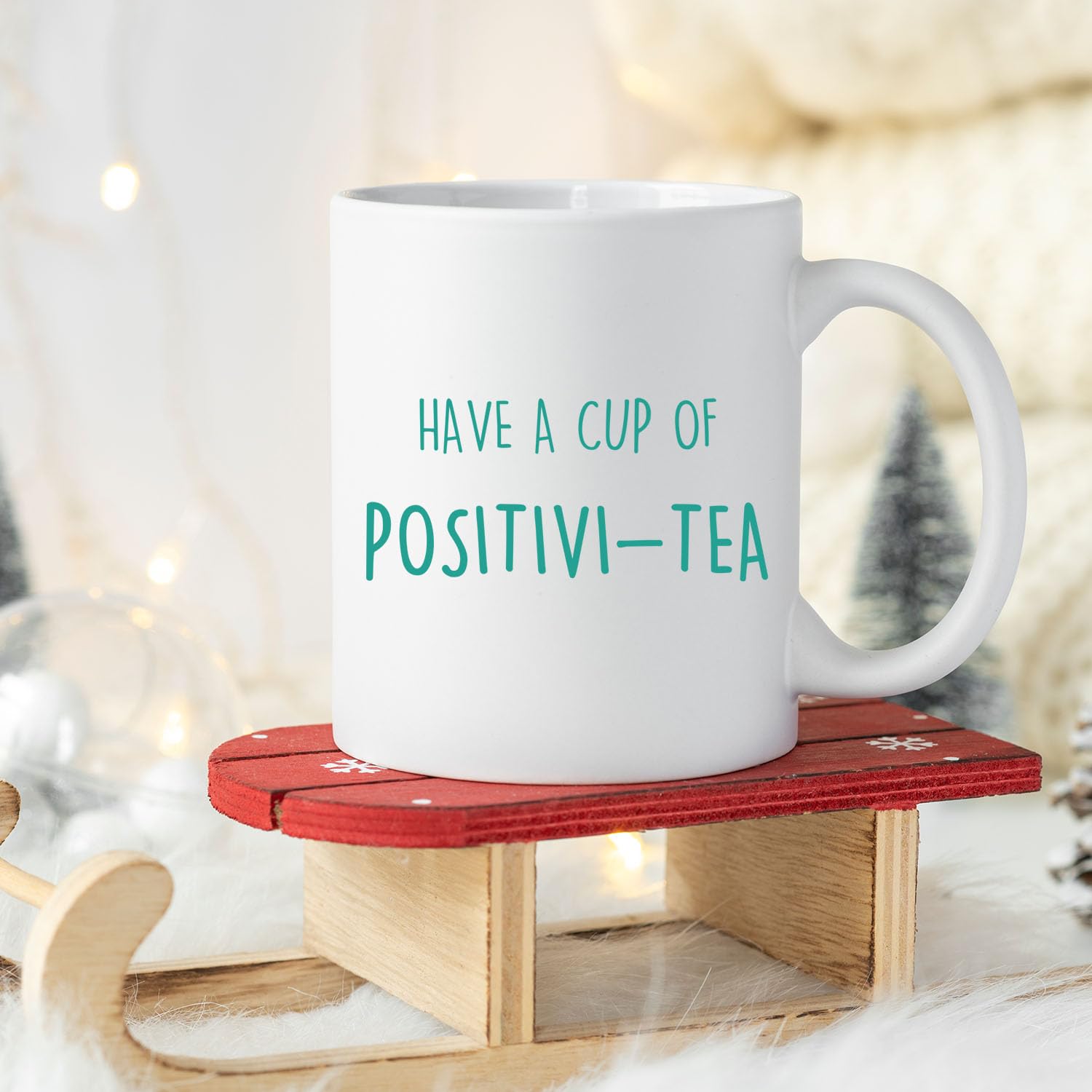 LNOKRIM Positivi-Tea Mug, Positivity Self Affirmation Coffee Cup, Gift for Teacher Therapist Counselor, Positive Self-Talk Coffee Mug, 11 Oz Self Regulation Tea Cup