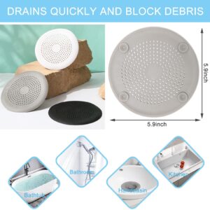 2-Pack Drain Hair Catcher Durable Silicone Hair Stopper Shower Drain Covers Easy to Install and Clean Suit for Bathroom Bathtub and Kitchen