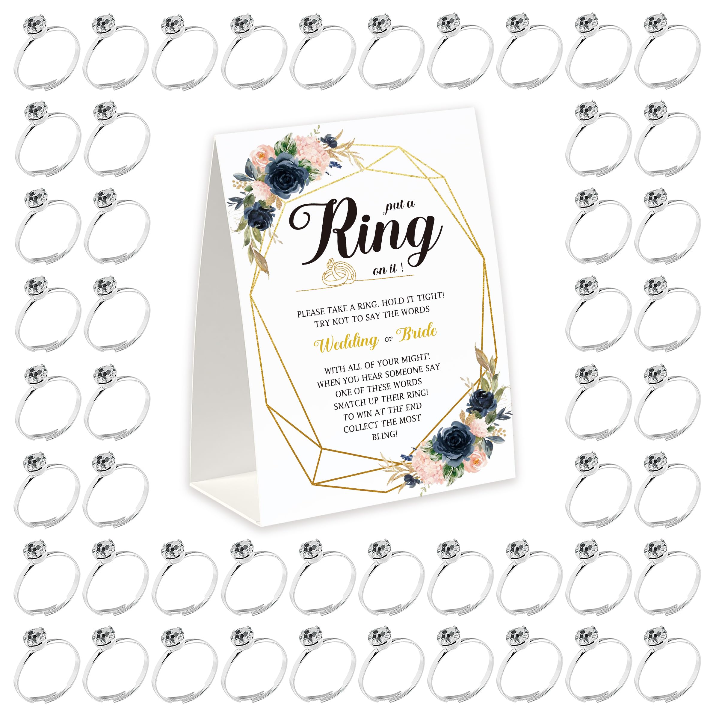 Put the ring in it's bridal shower game with rings, bridal shower game don't say bridal game rules and 50 metal rings, bridal shower to guests wedding shower game-JZDS003