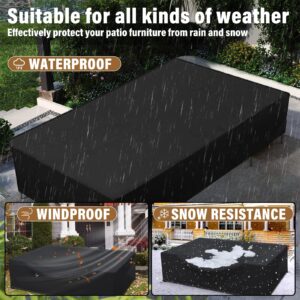 Patio Furniture Covers,Waterproof & Dust-Proof Patio Furniture Covers for Outdoor Table and Chairs with Chairs with Straps Fasteners (84" L x 52" W x 29" H)