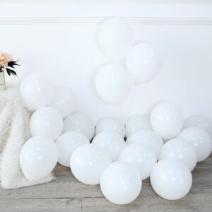 Double-stuff Pearl White Sand White Balloon Garland Arch kit, 132pcs 18/10/5 inch White Balloons with Metallic Gold Balloon for Wedding Bridal Baby Shower Birthday Anniversary Party Decorations