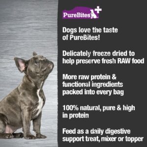 PureBites+ Gut & Digestion Freeze Dried Dog Treats, 5 Ingredients, Made in USA, 3oz