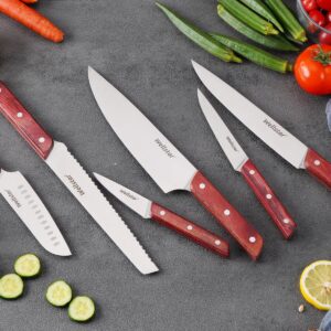 Chef Knives Set, 6-Piece Kitchen Knife Set, Sharp Professional Cooking Knives with High-Carbon-Stainless-Steel Blades