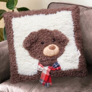 wonder products bear pillows - irresistibly cute plush bear shape for comfortable cuddling - ideal gift for kids and bear lover - decorative bed and sofa pillow for cozy ambiance - polyester, brown