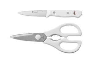 wÜsthof gourmet white 2-piece paring and shear set