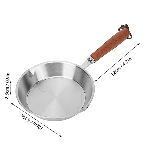 Egg Pan, Non Stick Frying Pan Stainless Steel Frying Pan Non Stick Egg Pan Fry Pan for Household Restaurant Induction Cooker (12CM)