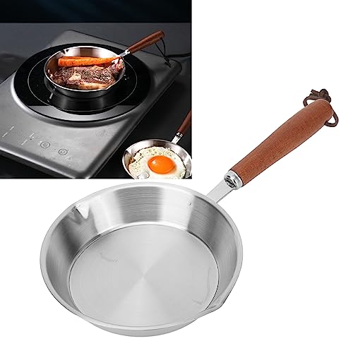 Egg Pan, Non Stick Frying Pan Stainless Steel Frying Pan Non Stick Egg Pan Fry Pan for Household Restaurant Induction Cooker (12CM)