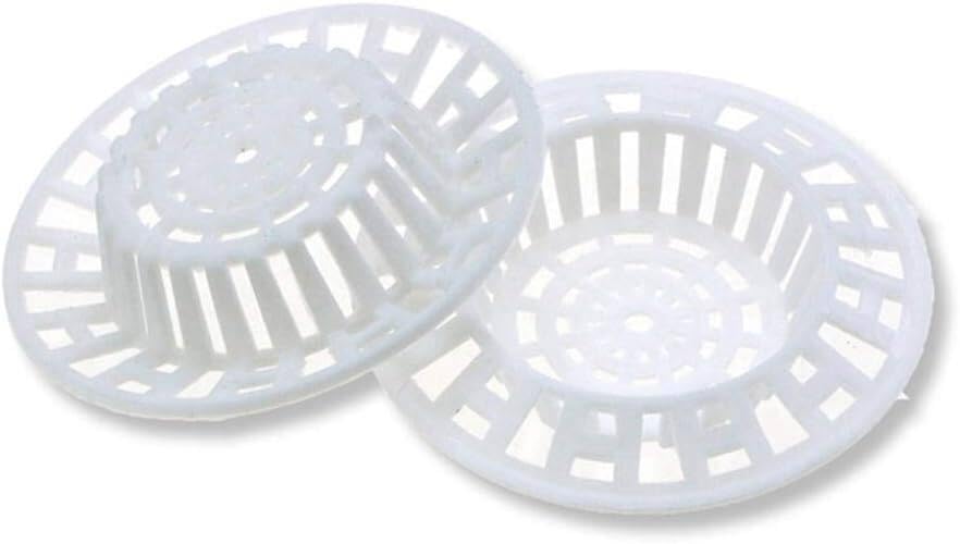 Kitchen Sink Filter Reusable Plastic Bath Sink Strainer Set 7 cm Pack of 2 White