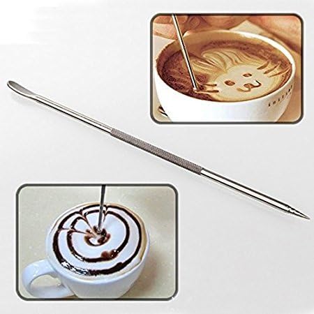 GoldTone Powerful Milk Frother Handheld Foam Maker for Lattes w/Stencil Tool - Whisk Drink Mixer for Coffee, Mini Foamer for Cappuccino, Frappe, Matcha, Hot Chocolate (Black)