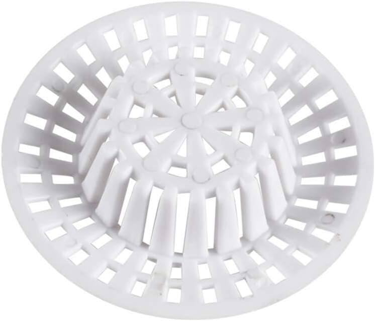 Kitchen Sink Filter Reusable Plastic Bath Sink Strainer Set 7 cm Pack of 2 White