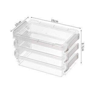 Clear Plastic Storage Box 3-Layer Stackable Stationery Case Portable Jewelry Storage Organizer for Jewelry, Lipstick, Business Cards, Erasers, Hair Accessories (1 Pack)