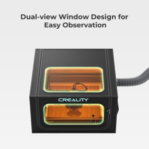 Creality Laser Engraver Cover V2.0 Fireproof and Dustproof Protective Enclosure with Exhaust Fan 4000RPM Pipe for Most Laser Cutter, Insulates Against Smoke, Odor and Noise Eye Protection720x720x400mm