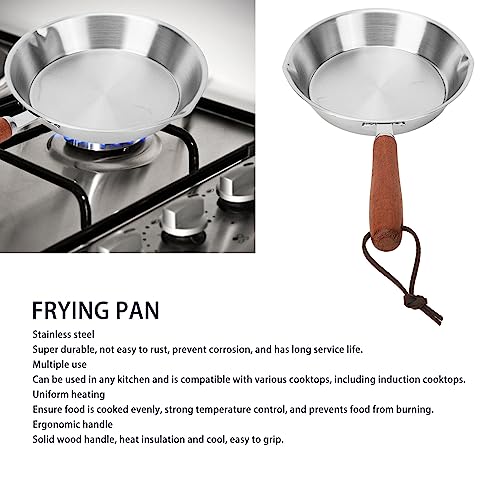 Egg Pan, Non Stick Frying Pan Stainless Steel Frying Pan Non Stick Egg Pan Fry Pan for Household Restaurant Induction Cooker (12CM)