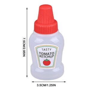 Mini Ketchup Bottles, 25ml Mini Condiment Squeeze Bottles Plastic Sauce Bottles Containers Empty Ketchup and Mustard Syrup Dispenser