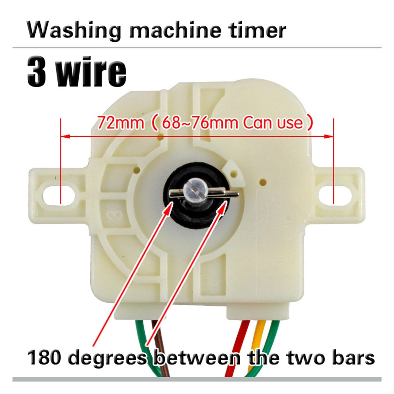 MiJob 3 Wire 180 Degree Washing Machine Timer Washing Machine Timer Switch Wash Timer Semi-Automatic Double-Cylinder Washing Machine