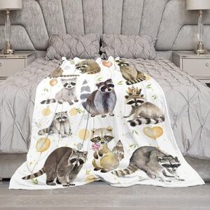 Raccoon Blanket Raccoon Gifts for Girls Boys Kids Woman Raccoon Lover Throw Blankets Soft Blanket Warm Fleece Flannel Plush Blankets for Bed Sofa Couch 40"x50"