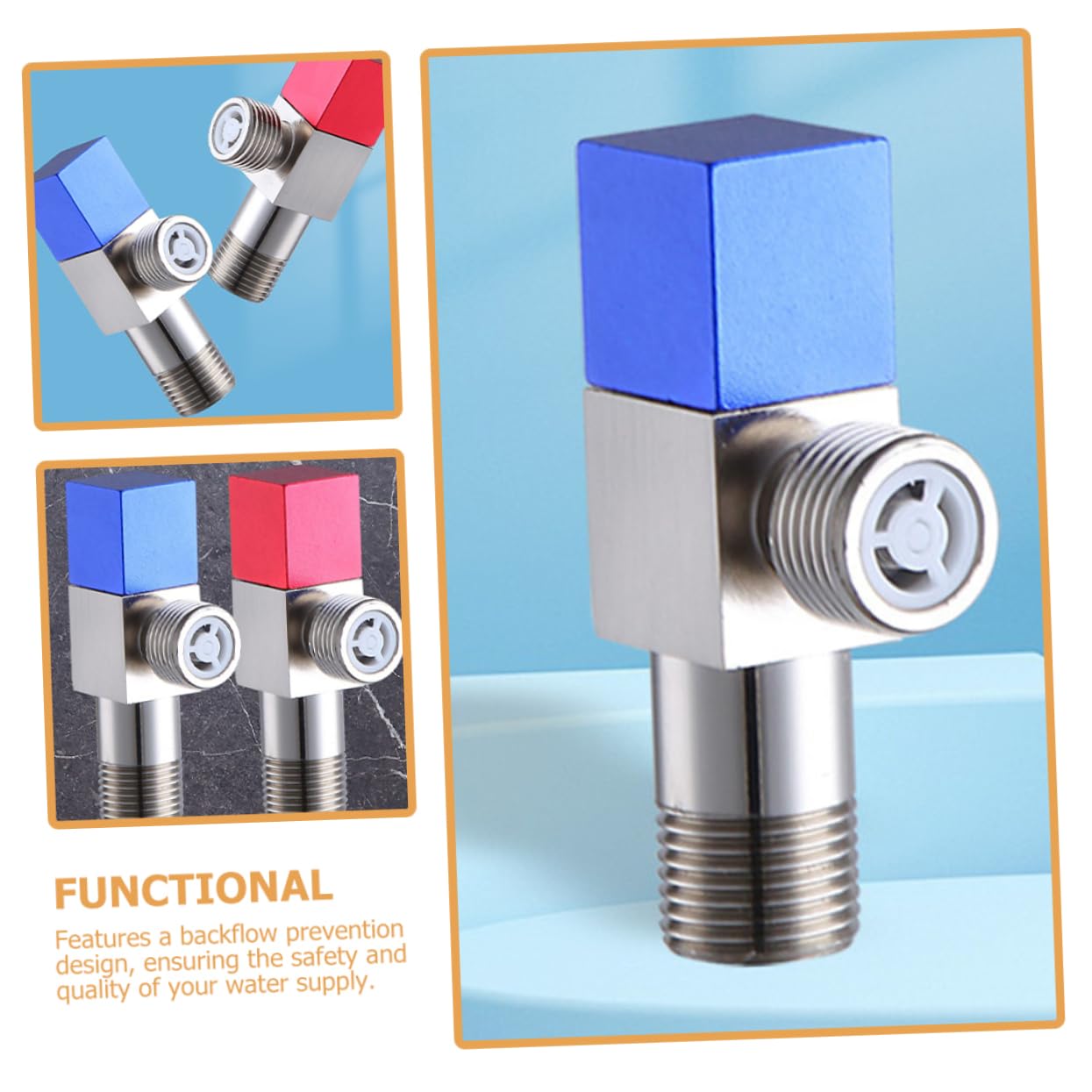 Bathroom Accessory Toilet Part Angle Stop Tool Angle Valve for Bathroom Angle Stop Valve Angle Valve for Bidet Angle Valve for Shower Toilet Supply Toilet Accessory Bathroom Supply