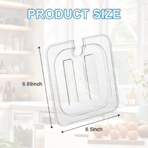 Voittozege 12 Pcs Clear Plastic Table Pan Lid, 1/6 Size Polycarbonate Food Pan Lids with Handle Food Pan Lids polycarbonate lids for Restaurant Commercial Food Container Storage