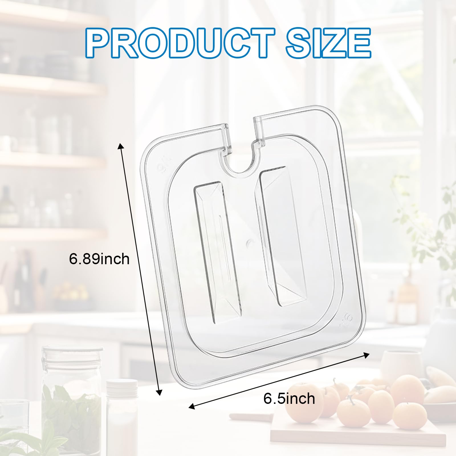 Voittozege 12 Pcs Clear Plastic Table Pan Lid, 1/6 Size Polycarbonate Food Pan Lids with Handle Food Pan Lids polycarbonate lids for Restaurant Commercial Food Container Storage