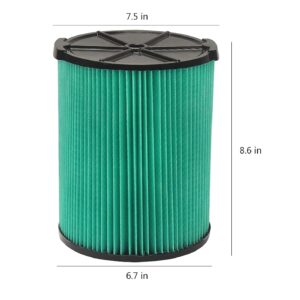 VF6000 Wet/Dry Replacement Filter for Ridgid 5-20 Gallon Wet Dry Vacuums WD5500 WD0671 WD6425 WD7000 WD1280 WD1851 WD1680 WD1956 RV2400A 1400RV RV2600B,Fit for Husky 6-9 Gallon Vacs 2 Pack