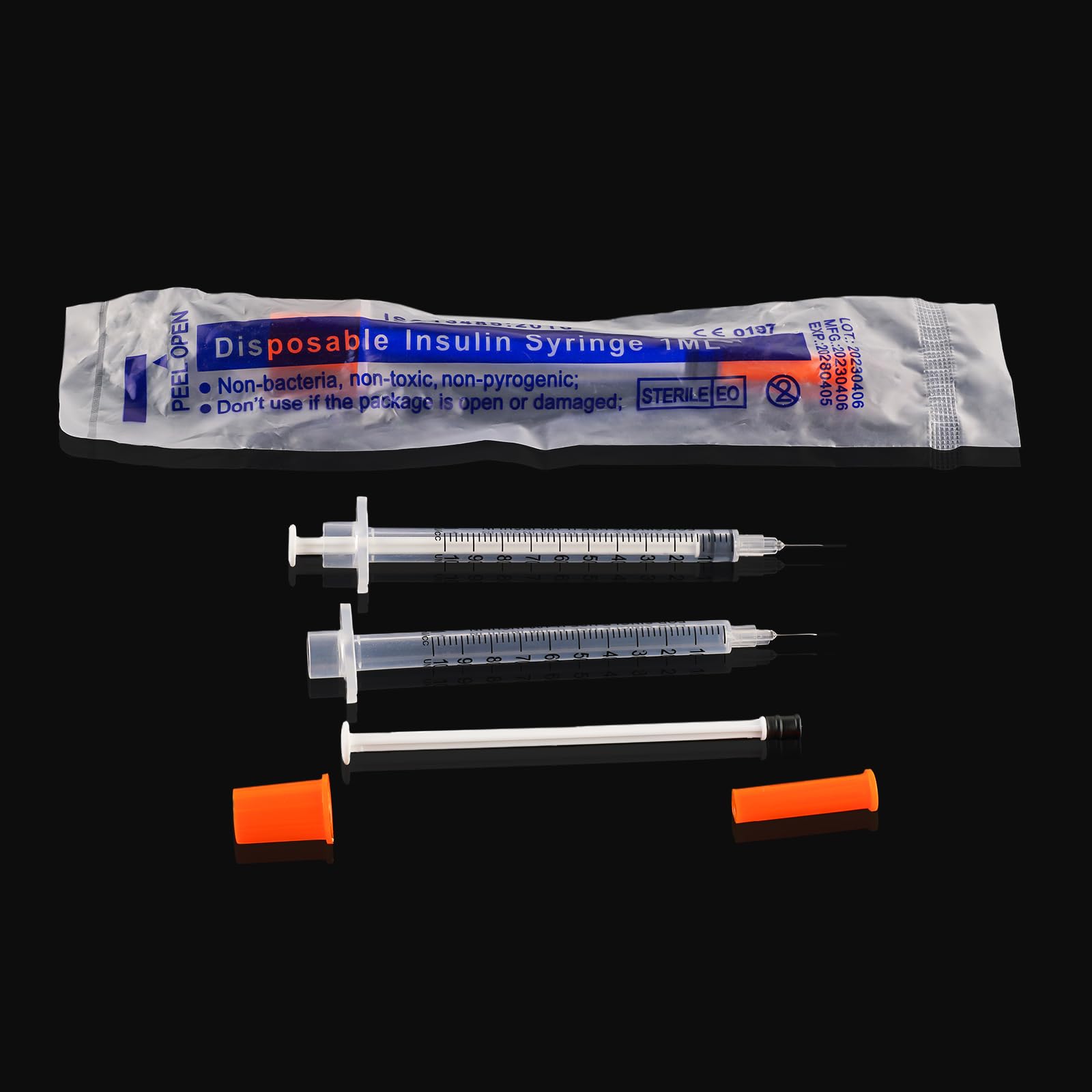 U-100 1ml 31ga Disposable Syringe and 31G x 6 mm (1/4") Needle, Lab Dispensing Supplies, 100Pack