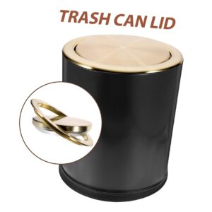 ABOOFAN Trash Can Round Garbage Lid Kitchen Supply Tabletop Trash Lid Can Cover Embedded Type Trash Bin Cover Countertop Flap Lid 430 Stainless Steel Household Tooling Clamshell