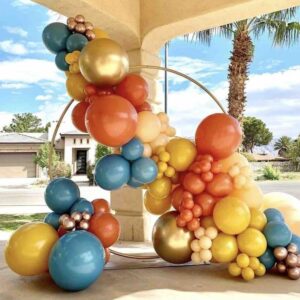 Here Comes the Son Baby Shower Decorations JOGAMS 182Pcs Retro Blue Orange Yellow Balloons for First Trip Around The Sun Sunshine Here Comes The Son Theme Baby Shower Birthday Party Decorations