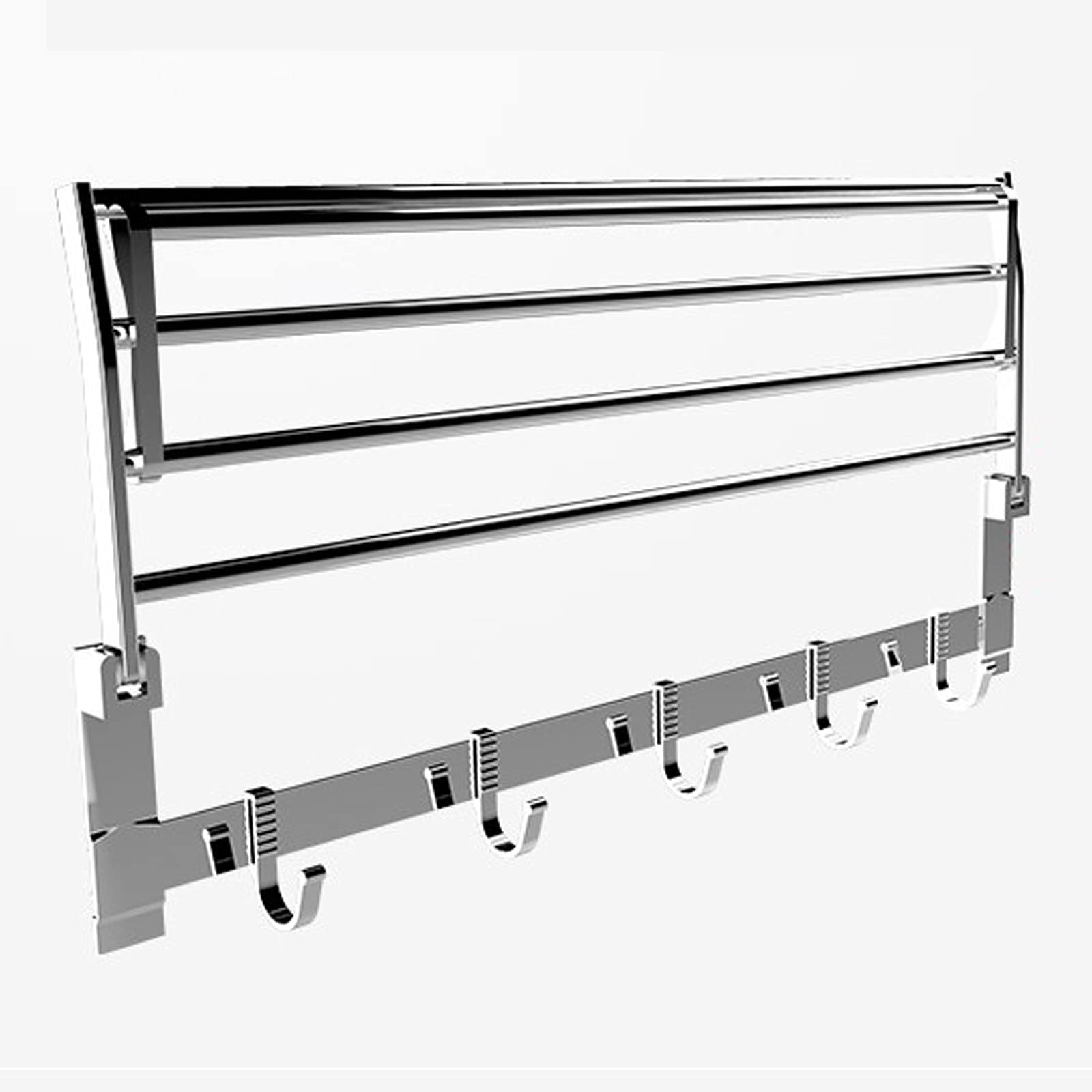 Bathroom Shelf Wall Floating Bathroom Bath Towel Rack with Shelf 23 Inch Wall Mounted Stainless Steel Bathroom Shelves with 5 Hooks Foldable Towel Holder Aluminum Floating Shelves Corner Shower Cadd