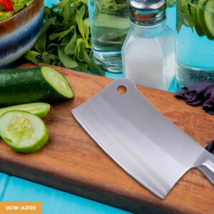 TtAk HOUSEWARE S/S Butcher Knife | Single Forged 12-Inch Cleaver Knife for Precision Cutting Chopping | Ergonomic Stainless Steel Comfortable Handle Grip | Meat Cleaver Home Kitchen Restaurant Knife