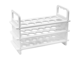 eisco test tube rack - 18mm x 12 tube capacity - polypropylene plastic - autoclavable