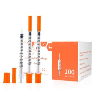 u-100 1ml 31ga disposable syringe and 31g x 6 mm (1/4") needle, lab dispensing supplies, 100pack