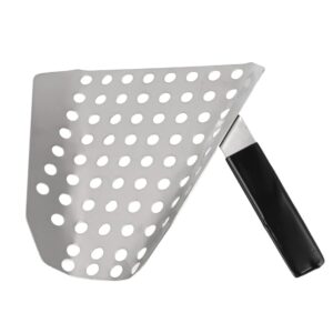 popcorn speed scoop, stainless steel popcorn scoop perforated filter spoon fries speed scoop with holes quick fill scooper for snacks dessert food popcorn machine