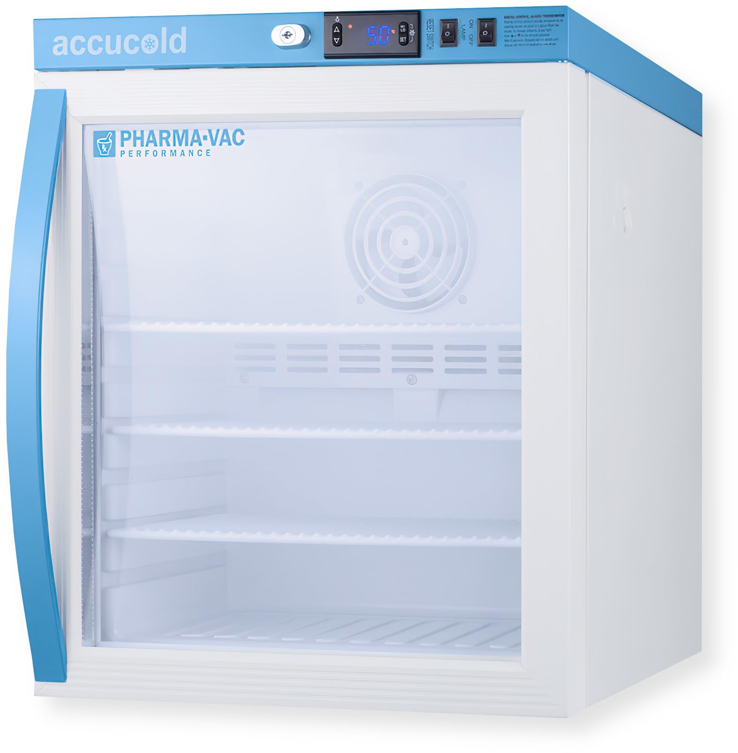 Accucold ARG1PV456 Compact Vaccine Refrigerator; Designed for Pharmacy, Medication, and Vaccine Applications; 1 cu.ft Capacity; Automatic Defrost; Certificate of Calibration Included; Interior Light