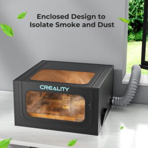 Creality Laser Engraver Cover V2.0 Fireproof and Dustproof Protective Enclosure with Exhaust Fan 4000RPM Pipe for Most Laser Cutter, Insulates Against Smoke, Odor and Noise Eye Protection720x720x400mm