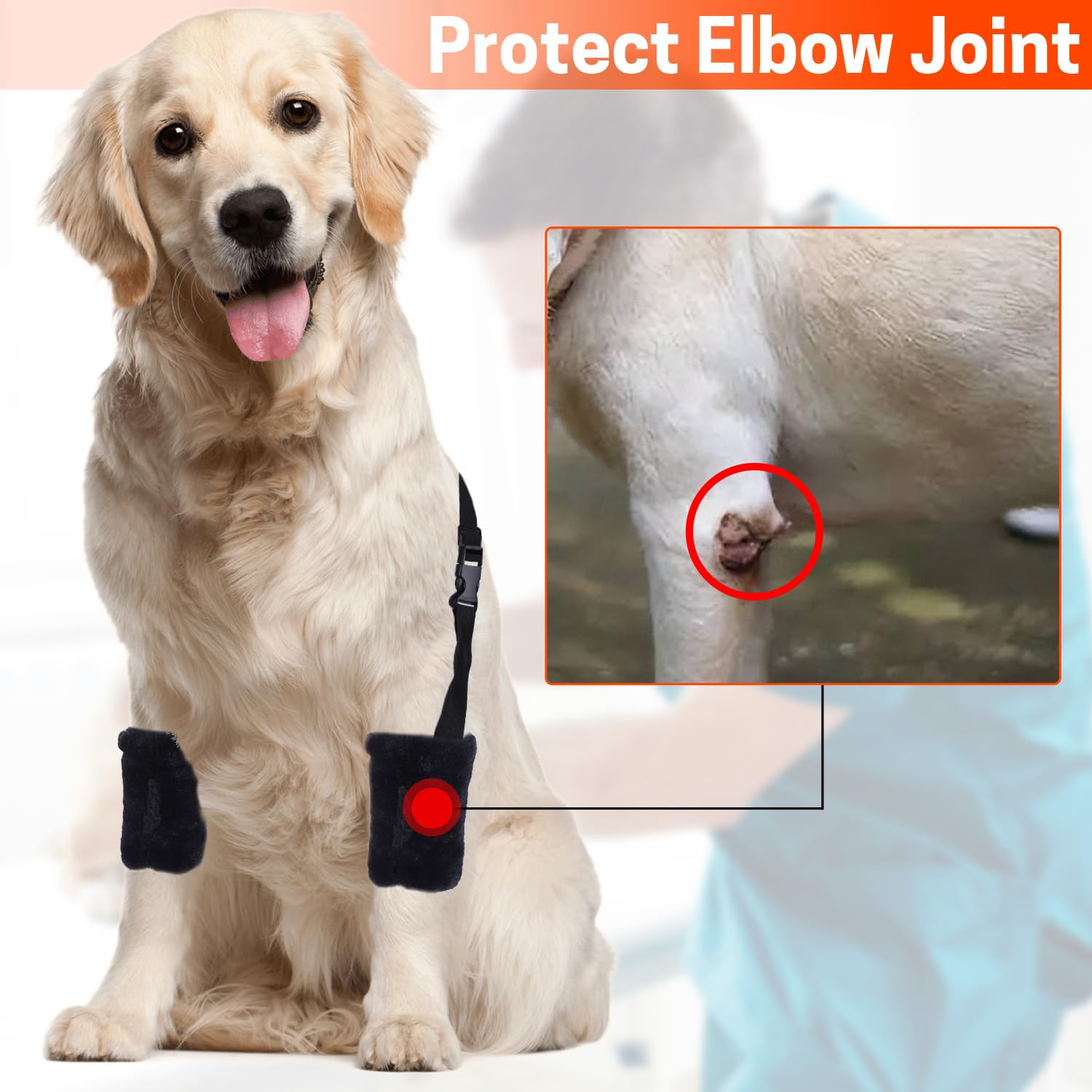 ZELARMAN Dog Elbow Pads, Elbow Protection for Dog, Cover Hygromas, Relief Pressure Sore, for Doberman, Golden Retriever