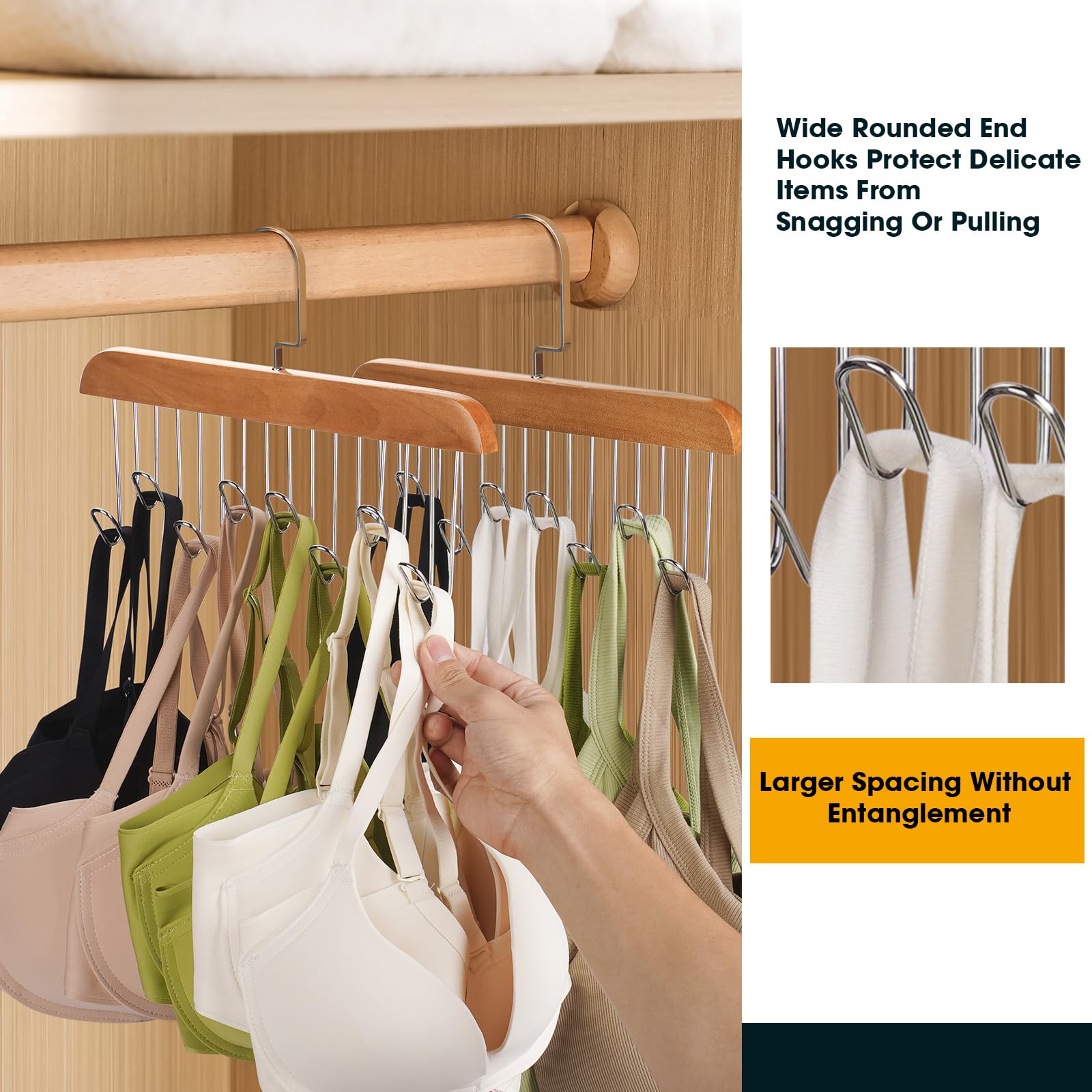 Belt Organizer Belt Hanger for Closet,Bra Hangers for Closet Organizer,360°Rotating Closet Organizers for Dorm & Apartment for Blet Bra Tank Top