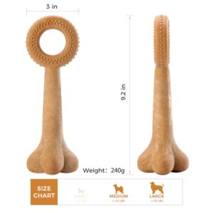 Tikaton Dog Chew Toy, Durable Textured Teething Ring Toy Made of Wood Plastic Composites, Tough Chewer Toys for Medium and Large Breed