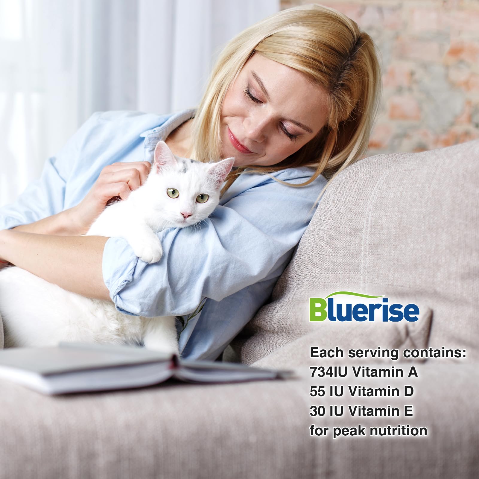 BLUERISE Cat Lysine Supplement Gel, 5oz - Support Feline's Immune System and Respiratory Health, Increased Eye Discharge, Nasal Branching in Cats, Stomatitis, Skin infections,Sneezing, Runny Nose