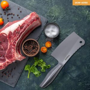 TtAk HOUSEWARE S/S Butcher Knife | Single Forged 12-Inch Cleaver Knife for Precision Cutting Chopping | Ergonomic Stainless Steel Comfortable Handle Grip | Meat Cleaver Home Kitchen Restaurant Knife