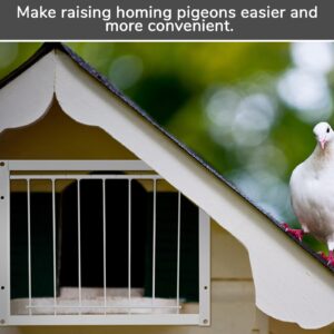 Suzile 2 Pcs 11.81" x 10.24" Pigeon Cage Door Bird Wire One Way Entrance Door Iron Pigeon Trap Door Bird House Door for Racing Supply Birdcage Breeding, White