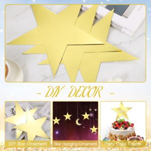 40 Pcs 11 Inch Large Gold Star Cutouts Gold Stars Decoration Double Printed Paper Stars Movie Night Supplies Hollywood Theme Party