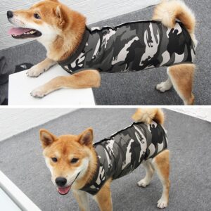 HCHYEY Dog Recovery Suit, Humanized Dog Surgery Recovery Suit for Female Male Dogs, Dog Onesie for Post Surgery - Anti Licking E-Collar Cone Alternative Bodysuit for Surgical Wound (Camouflage, L)