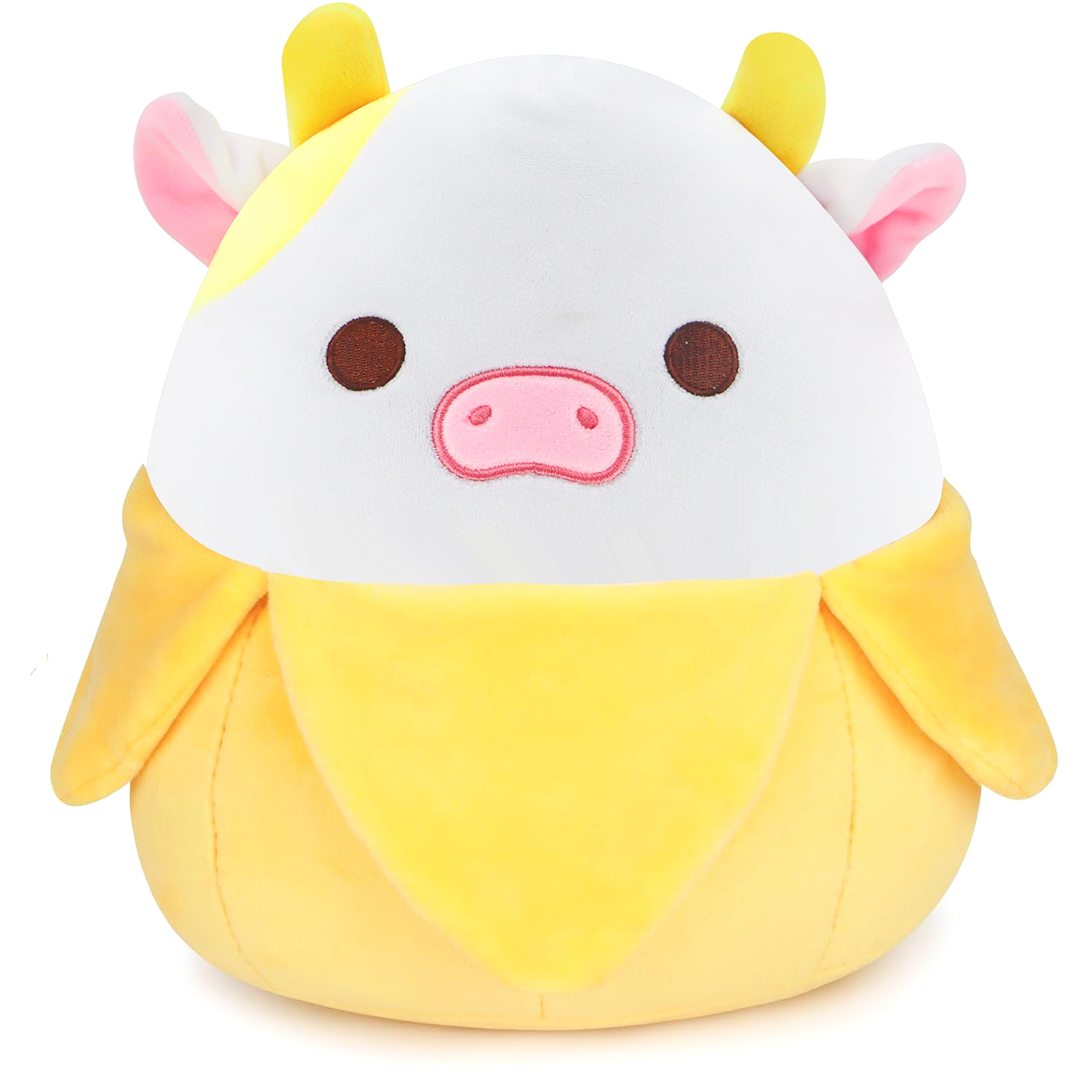 LXSLFY 11inch Cute Banana Cow Plush, Cow Stuffed Animals Kawaii Cow Pillow Gifts for Kids Girls Boys Birthday Christmas Home Decora (Banana Cow)