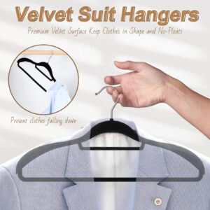 Hodola 6 Pack Suit Hangers for Men,Velvet Suit Hangers with 360 ° Rotating Hooks,Space-Saving Non-Slip Suit Jacket Hangers,Suitabl for Dress, Pants, Shirts, Skirts,Ties