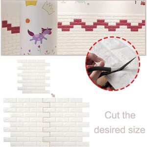 3D Wall Panels Peel and Stick - PE Foam DIY Self Adhesive, Waterproof, Perfect for Interior Wall Decor in Bedroom & Living Room (White, 20pcs 13×15’’)