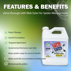 WEB EATER 1 Gal Refill | Spider Pest Control | Web Dissolver | Spider Deterrent