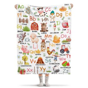 Farm Animals Throw Blanket,Soft Cozy Lightweight Fuzzy Flannel Blanket for Couch Bed Car Sofa Outdoor Camping Gift 40"x50" for Kids/Children