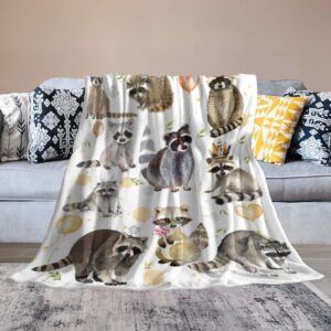 Raccoon Blanket Raccoon Gifts for Girls Boys Kids Woman Raccoon Lover Throw Blankets Soft Blanket Warm Fleece Flannel Plush Blankets for Bed Sofa Couch 40"x50"