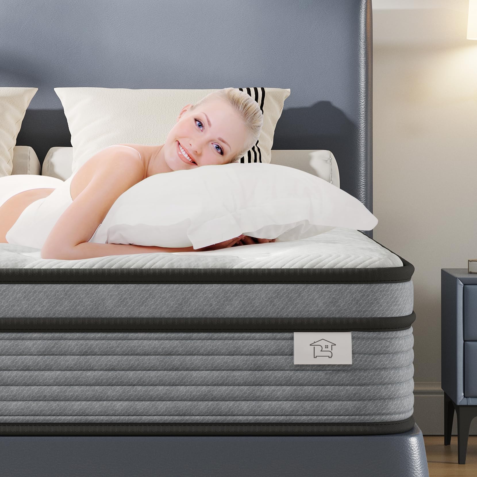 Yaak Full Size Mattress 12 Inch, Hybrid Full Mattress in a Box, Individual Pocket Spring Double Bed Mattress with Breathable Memory Foam, Pressure Relief, Medium Firm Mattress Full Size 75"x54"x12"